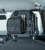 Car Headrest Organizer MOLLE Panel for Vehicle Seat Back EDC Pouch Tool Holster Bag Gadget Holder Backpack Insert Panel Tactical Gear Rack Truck Equipment Plate Modular Storage Shelf