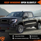 Rain Guards Fit for Chevy Silverado/GMC Sierra 1500 Crew Cab 2019-2026, Tape-on Durable Side Window Wind Deflectors & Visors 2019-2026 Silverado/Sierra 2500HD 3500HD Crew Cab Rain Guard Black 4 PCS