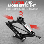 Scissor Jack Lift 2T, Car Jack Kit Tire Jack with Ratchet Wrenches & Telescopic Wrenches, Universal Emergency Kit 4409 lbs, Portable Tire Changing Kit for Vehicle/SUV/MPV