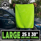 MIC530 Speed Woolly Mammoth Ultimate Super Plush Car Drying Towel, for Cars, Trucks, SUVs, Pets, Messes & More, Neon Green (25" X 30")