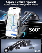 Car Phone Holder Car Universal Mobile Phone Holder 360° Rotatable Car Mobile Phone Holder Dashboard Windshield Air Vent Phone Holder Car for iPhone Android Smartphone