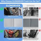 Car Trash Can Bin for Back Seat Leak Proof, Cute Car Trash Bag Hanging, Vehicle Trash Can for SUV Truck Van, Automotive Garbage Cans Front Seat Leopard Print, 2 Gallons