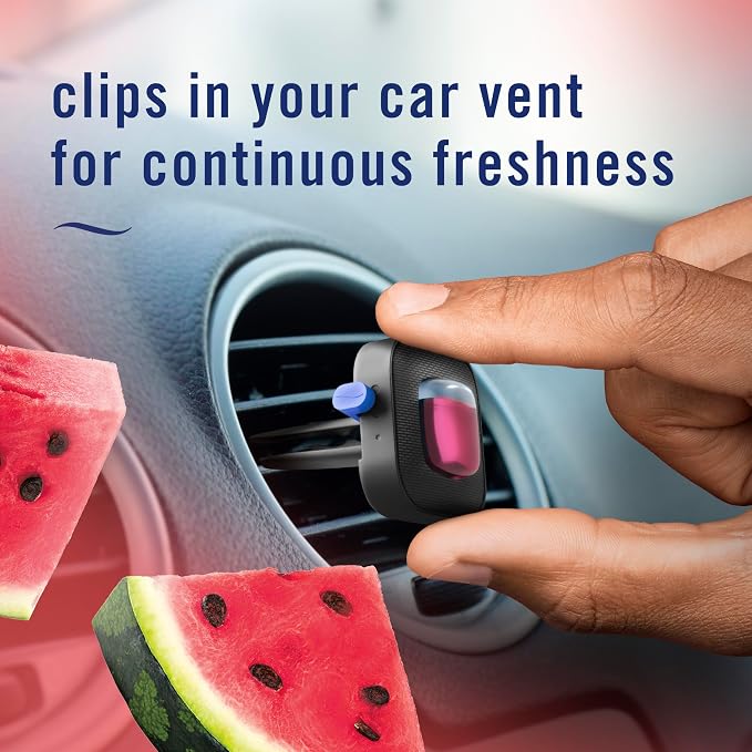 Car Air Freshener Vent Clip Sweet Watermelon Vine Scent, 2 Count,.13 oz Total