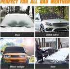 Zpana Car Windshield Snow Cover, 2 Layers Waterproof Windproof Oxford Fabric Windscreen Protection for Frost Ice Sunlight, All Weather Automotive Sun Shade Windshield Cover, Universal Fit