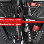 4PCS Front and Rear Door Storage Pockets Compatible for Ford Bronco Accessories 2025,Side Cup Holder Fit Bronco 4-Door 2021 2022 2023 2024,Interior Organizer Box Accessories,4PCS Black