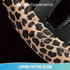 Leopard Steering Wheel Cover for Women, Cute Anti-Slip Microfiber Leather, Universal Fit 14.5-15 Inch Round Steering Wheel - Pink