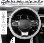 Elastic Stretch Steering Wheel Cover, Breathable Microfiber Ice Silk, Anti-Slip, Odorless, Easy Carry, Universal Interior Accessories Steering Wheel Cover for Women & Men (Grey)