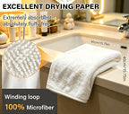 White Dual-Sided Microfiber Face Towels, 3pcs 16"x16" Ultra Absorbent Quick Dry Hair Towels, Exfoliating Face Cloths for Dead Skin, Makeup Remover & Sensitive Skin, Lint-Free Reusable Cleansing Cloths