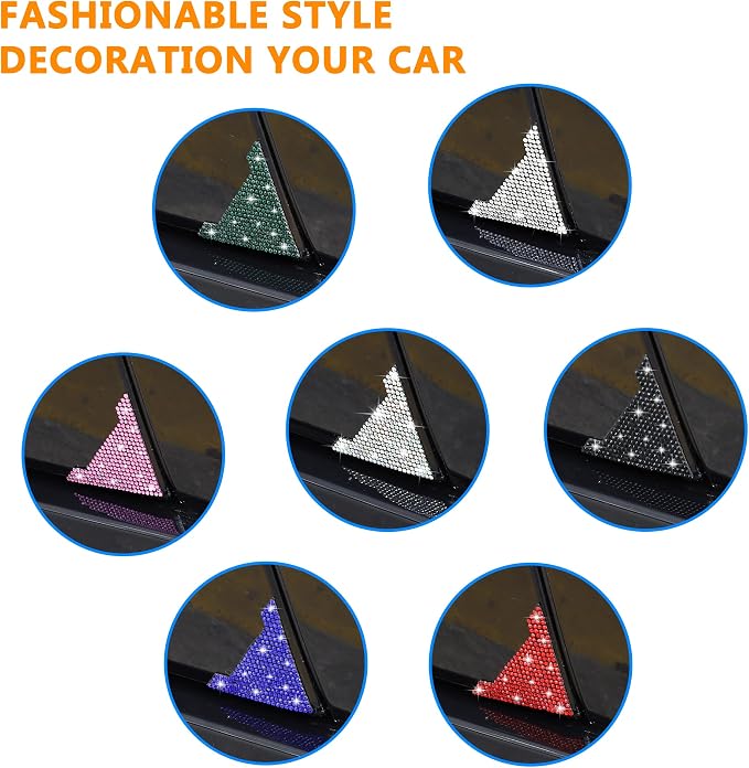 Car Door Corner Edge Guards 4pcs Bling Rhinestone Anti-Scratch Car Door Edge Protector Sticker Door Corner Bumper Sticker(AB White)