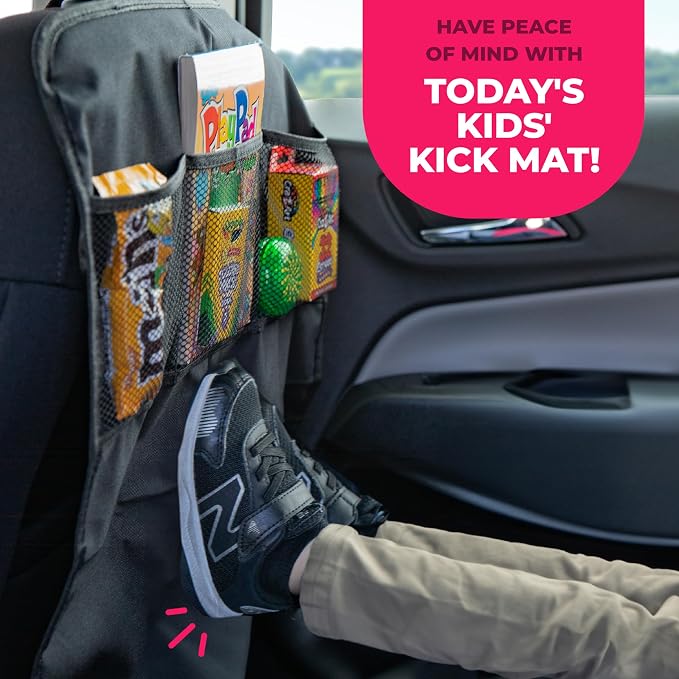 2-Pack Heavy Duty Kick Mat - Multipurpose Waterproof Organizer for Kids, Easy to Clean