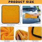 100 Pcs Yellow Microfiber Towels: 16"x16" Microfiber Drying Towels Bulk Micro Fiber Car Cleaning Cloth for Cars Drying Washing Polishing Cleaning Household Supplies