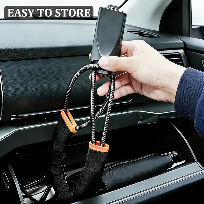 Car Steering Wheel Lock, Reliable Club Steering Wheel Lock Anti-Theft Device with 3 Keys, Max 17 Inch Length, Fits Most Vehicles, Trucks, SUVs, Vans, Golf Car Security Device - Black