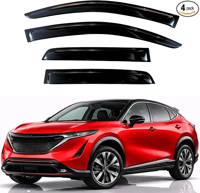 KPY Rain Guards Fit for 2023-2025 Nissan Ariya, Out-Channel Window Visors Vent Wind Deflectors 4PC, Car Accessories for 23-25 Ariya