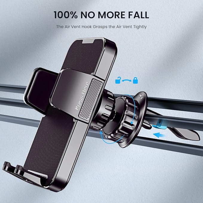 GUWEZ Car Phone Holder - Upgrade Clip Never Fall Air Vent Mount for iPhone Android Smartphone