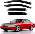 KPY Rain Guards Fit for 1998-2010 Lincoln Town Car, Out-Channel Window Visors Vent Wind Deflectors 4PC, Car Accessories for 98-10 Lincoln Town Car