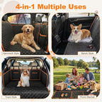PartsBling Convertible Dog Seat Cover for Back Seat | Hard Bottom Back Seat Extender for Dogs, Passenger-Friendly, Waterproof, Scratch Resistant, Dog Hammock for Car and SUV