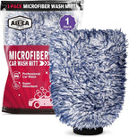 AIDEA Car Wash Mitt Microfiber, 1PK Wheel Cleaner Mitts, 7.12' X10.14'' | Scratch Free Lint-Free, Extra Plush Premium Microfiber Mitt Car Wash Brush, Regular Size