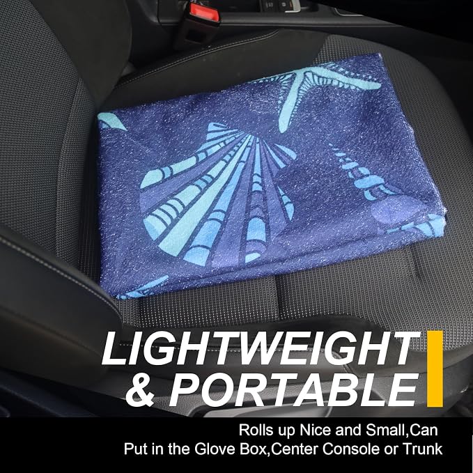 Back Seat Cover for Car Trucks Van SUV Jeep,Waterproof Rear Bench Towel Seat Covers for Dogs and Kids,Automotive Backseat Protector (Conch Shells Starfish)