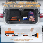 Ice Scraper and Snow Brush for Car Windshield, 24.75" Removable Snow Removal Tool, Automotive Exterior Accessories and Winter Essentials for Cars, Trucks, and SUVs,Orange