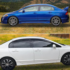 Fit 2006-2011 Honda Civic Sedan 4-Door Only Tape On External Window Visor |, Acrylic, Smoke Tinted, Sun Rain Wind Guards Shield, Vent Wind Deflector, Rainproof & Anti Fog, Waterproof