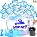 Poo Powder for Portable Toilet Gel Powder, Camping Toilet Gel 50PCS | Ocean Scent Pee Powder, Eco Toilet Gel for 650ml Urine/10g, Toilet Gel Powder for Outdoor Camping and Hiking