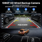 10.26" Portable Apple CarPlay Screen for Car with Rotatable 4K Dash Cam, Wireless CarPlay & Android Auto Display with 1080P Backup Camera, 64GB Card Included, GPS Navigation, Voice Control