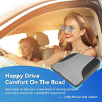 Car Seat Cushion, Car Seat Pillow, Automotive Cushion | Memory Foam Car Seat Cushion for Long Driving, Butt Pillow for Pain Relief, Driver Seat Cushion for Car, Office, Black&Gray