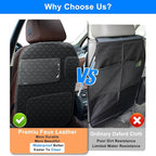 Back Seat Protector 2 Pack Fit for Honda Pilot Car Kick Mats with Touch Screen Tablet Holder Storage Organizer Waterproof Dirt Proof Faux Leather Auto Accessories for Kids (1 Pair Black)