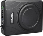 8" 300W Underseat Car Subwoofer, Slim Powered Car Subwoofers Under The Seat, Low Profile Audio Sub Built-in Amplifier, High/Low Level Input & Volume Controller for SUVs, Car, Truck, RV