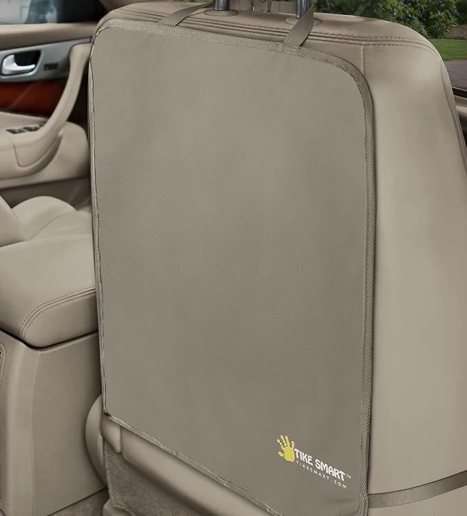 Luxury Clean-Edge Kick Mat - Seat Back Protector and Seat Cover with Invisible Strap and Stiff Edging (1 Mat)