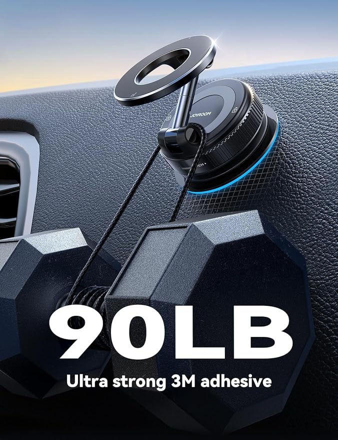 Magsafe Car Mount, Car Mount for iPhone with Strong Magnet, 360° Metal Strut Vacuum Suction Cup Phone Mount for iPhone 17 Air Pro Max/16 15 14 13 12 Series& Android Magsafe Case, Black
