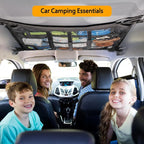 Car Ceiling Cargo Net with 3 Pockets,35.4"x23.6" Car Overhead Storage Mesh Organizer,Double Layer Roof Mesh Camping Overlanding Gear Must Haves Cargo Net,Road Trip Essentials (35.4"x 23.6")