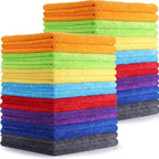 16 Pcs Car Microfiber Towels Buffing Drying Wash Cleaning Cloths Plush Large Towels Thick Care Polishing Detailing Waxing Scratch Proof Towel, 15.75 x 15.75 Inch (Multicolor)