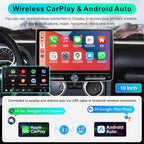 8 Core Car Radio 64G for Jeep Wrangler JK Compass Grand Cherokee Dodge Ram Upgrade Stereo Wireless CarPlay Android Auto,10.1 '' Touchscreen Head Unit Knob Design GPS WiFi AM/FM SWC