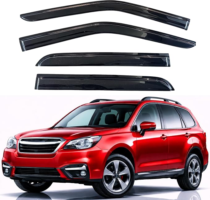 KPY Rain Guards Fit for 2014-2018 Subaru Forester, Out-Channel Window Visors Vent Wind Deflectors 4PC, Car Accessories for 14-18 Forester