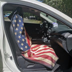 Car Seat Cover Protector Front Seats,for Gym Workout,Running,Swimming,Beach and Hiking,Waterproof Sweat Towel Bucket Seat Covers for Cars SUV Trucks (American Flag, 2Pcs)