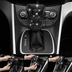 Bling Diamond Leather Car Seat Covers 11 PCS, Sparkly Rhinestone Steering Wheel Cover Glitter Cute Interior Car Accessories Sets Seat Belt Cushion Cup Holder Coaster Women Girl, Black Diamond