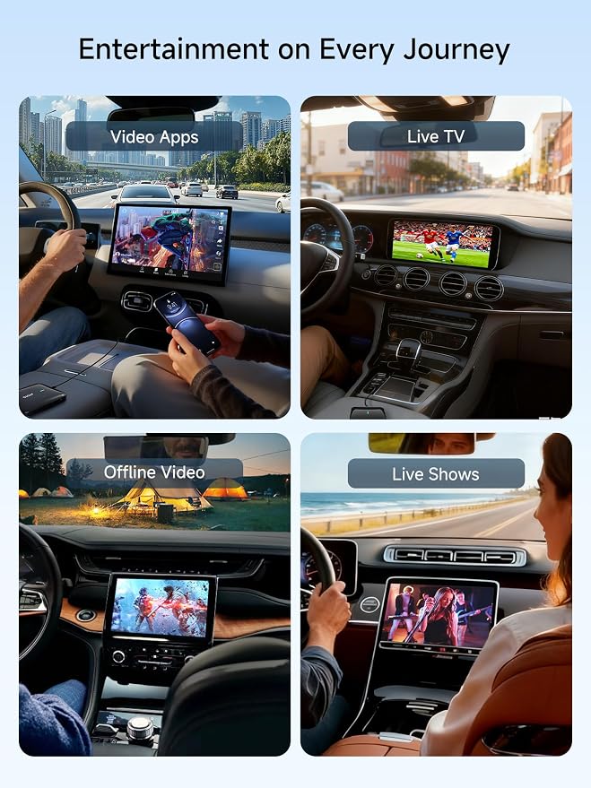 Magic CarPlay Box, Wireless CarPlay Adapter Supports for Netflix/YouTube/TF Card, AI Box Carplay, Plug & Play, Drivechat with AI Skills, Dual WiFi, Bluetooth, Fits for OEM Wired CarPlay Cars