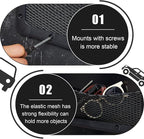 2 Pcs ABS Plastic Frame Car Storage Net Bag Phone Car Mesh Net Holder RV Storage Boat Cargo Pocket Organizer Framed Mesh Pocket with Screws for Auto RV (13.8 x 5 Inch)
