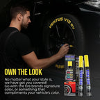 Yellow Paint Pen 2-Pack - Waterproof Permanent Paint pens for Car Wheels Lettering | Car Wash Safe and Durable | Made in Japan