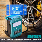 5X Faster Tire Inflator Air Compressor, 160PSI Cordless Air Pump Compatible with Makita 18V Battery with Digital Pressure Gauge, Deflator & Auto Shut-Off for Car, Motorcycle (Tool Only)