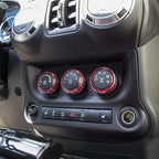 Audio Air Conditioning Button Cover Decoration Twist Switch Ring Trim for Jeep Wrangler JK JKU Patriot 2011-2018, Compass 11-16, Liberty 08-12, Dodge Challenger 08-14 Interior Accessories (Red 3PCS)