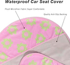 Car Seat Cover Protector Front Seats,for Gym Workout,Running,Swimming,Beach and Hiking,Waterproof Sweat Towel Bucket Seat Covers for Cars SUV Trucks (Flower and Pink, 1Pcs)