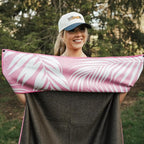 Athletic Running Towel, Full-Sized, Car Seat Cover - Performance Microfiber (Garden of Races Past - Pink)