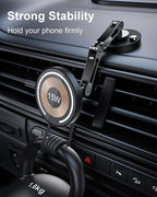 Magnetic Wireless Car Mount Charger, 15W Fast Charging for MagSafe Car Mount,Magnetic Car Phone Holder Mount, Car Cell Phone Holder Fit iPhone 17 16 15 14 13 12 All Smartphones