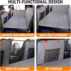 Dog Back Seat Extender for Truck,Truck Seat Cover Back Seat,Dog Hammock for Truck,Pet Seat Covers for Dogs,Hard Bottom Seat Extender for Dogs(Grey,for Full Size Truck)