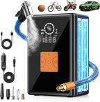 Tire Inflator Portable Air Compressor, 22 Cylinder 6X Faster Tire Pump 150 PSI Air Pump for Car, Motorcycle, Bicycle, Ball - Cordless & 12V DC