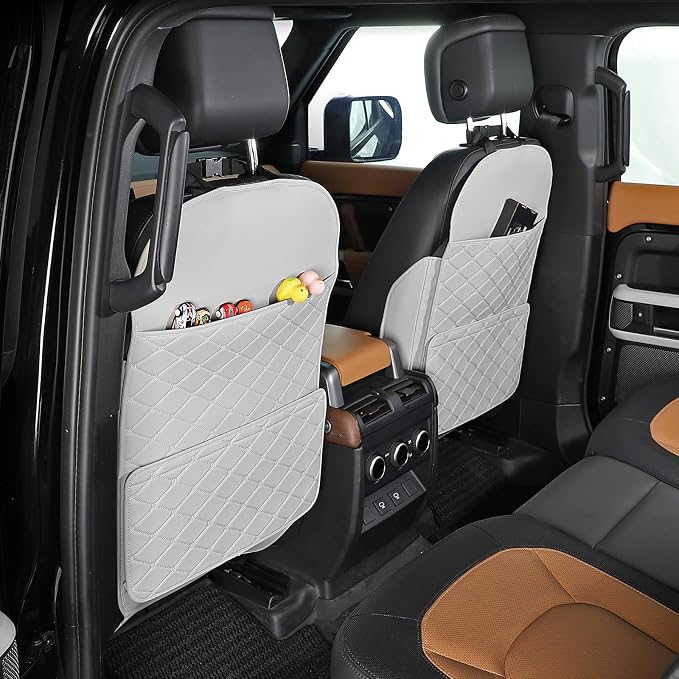 Seat Back Protector,Shields Seat Backs From Kicks and Adds Storage | kick mats back seat protector easy to install and clean, well-crafted, sturdy, durable and stylish.2 Pack