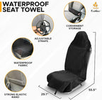 Car Seat Cover Sweat Towel – Waterproof Universal Seat Protector for Gym, Workout, Swimming, Camping & Dog Travel – Washable Car Seat Cover for Cars, Trucks, SUVs & Vans – Black 29" x 55.5"