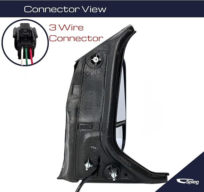 Passenger Side Mirror for 2015-2019 Ford Transit 150 250 350 HD Cargo Van | Right Side View Mirror Assembly with Power Adjustment Non-Heated Glass Short Arm | Textured Black 6 Pins FO1321600